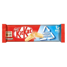 KitKat White 2 Fingers Chocolate x 9 Bars (186.3g) offers a rich blend of crispy wafer layers enveloped in velvety white chocolate. Perfect for sharing or savoring solo, this UK favorite guarantees a blissful break every time.