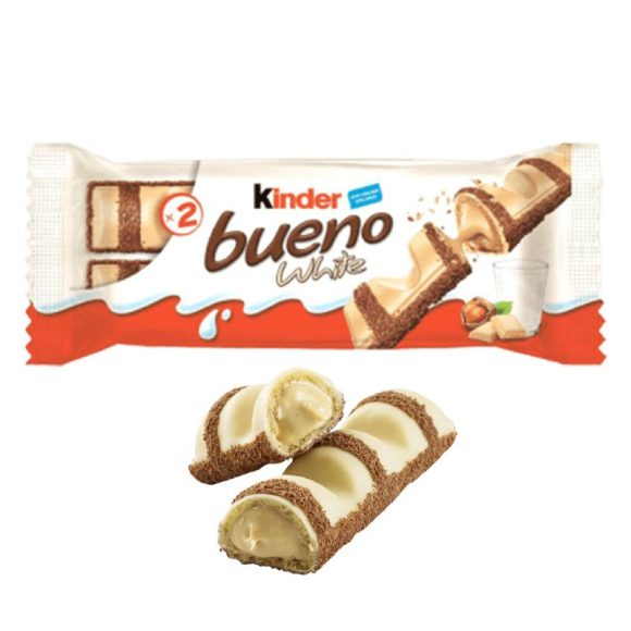 Kinder Bueno White 39g – 2 Bars of Velvety White Chocolate Bliss