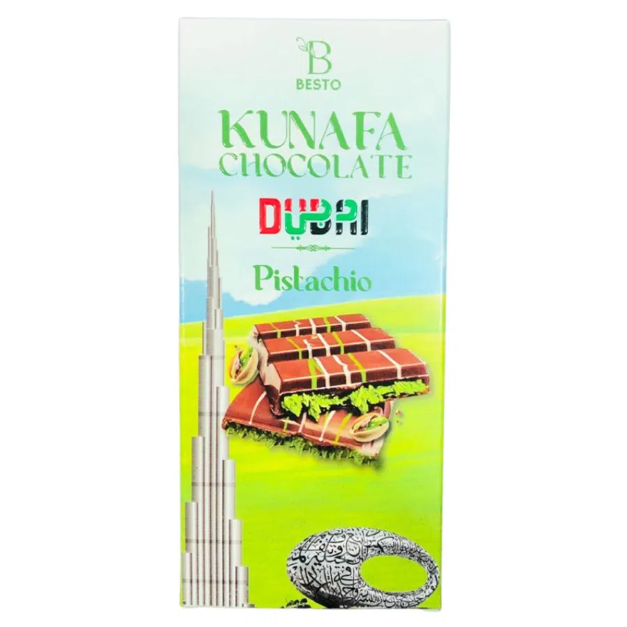 BESTO Kunafa Chocolate Dubai Pistachio – 100g