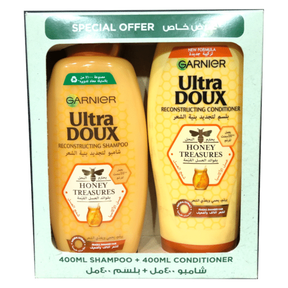 Garnier Ultra Doux Honey Treasures Shampoo 400ml & Conditioner 360ml Value Pack