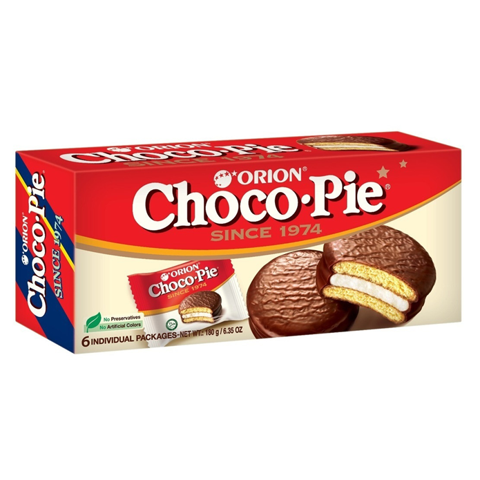 Orion Choco Pie 180g (6 Individual Packs) 1 Orion Choco Pie 180g 6 pack chocolate marshmallow cake snack