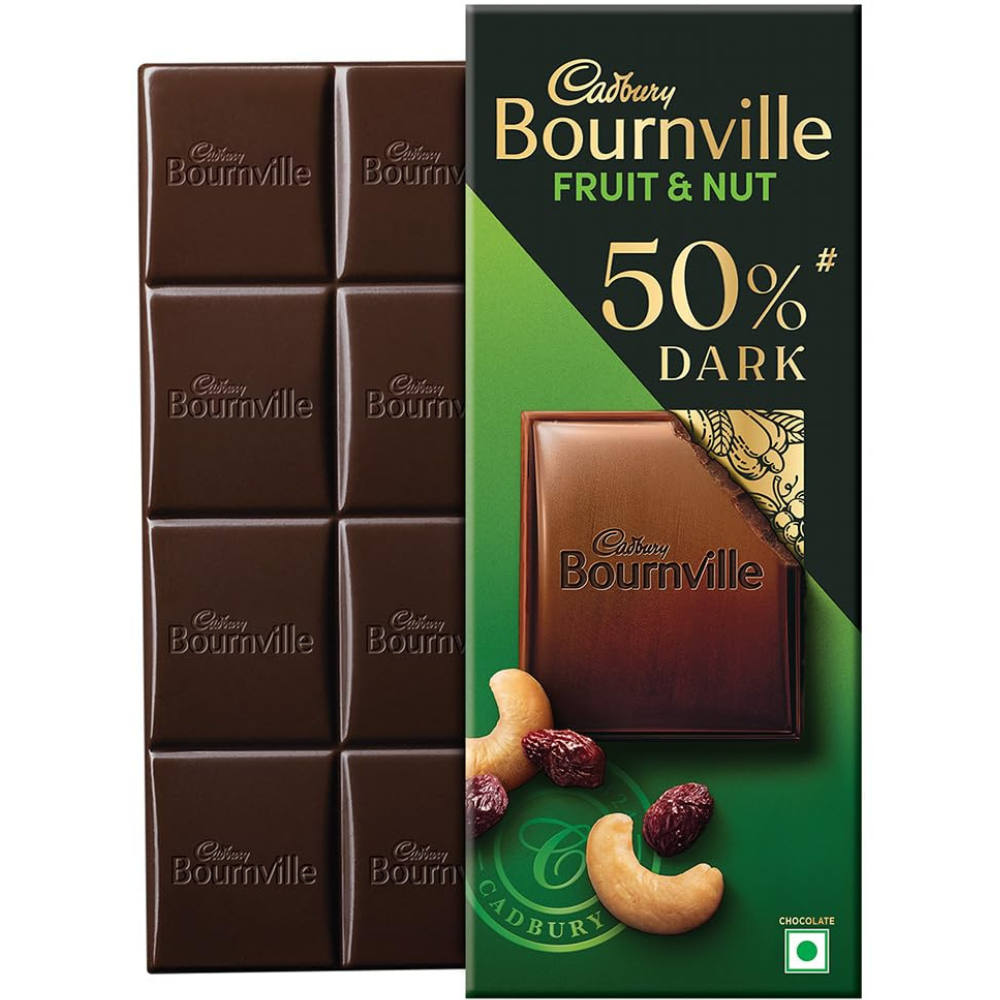 Cadbury Bournville Fruit & Nut Dark Chocolate 75g 1 Cadbury Bournville Fruit & Nut Dark Chocolate 75g