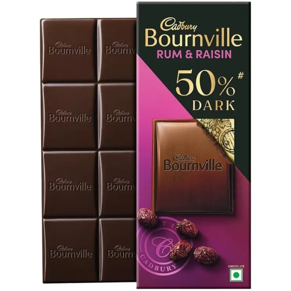Cadbury Bournville Rum & Raisin Dark Chocolate 78g 1 Cadbury Bournville Rum & Raisin Dark Chocolate 78g
